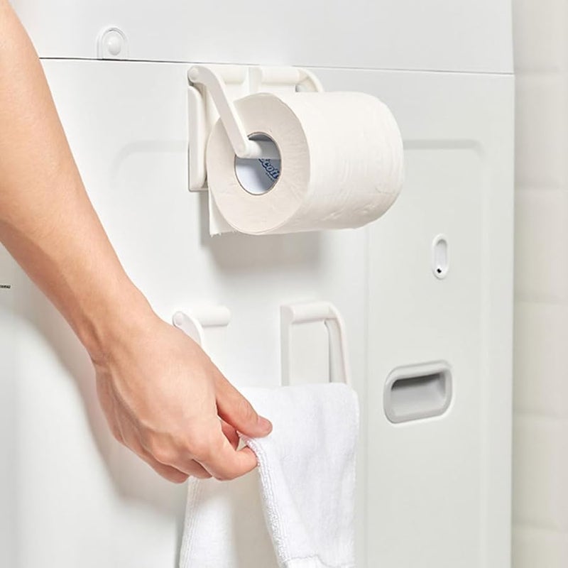 Bathroom Toilet Paper Holder Stand Plastic Storage Rack Easy Install - Image 3
